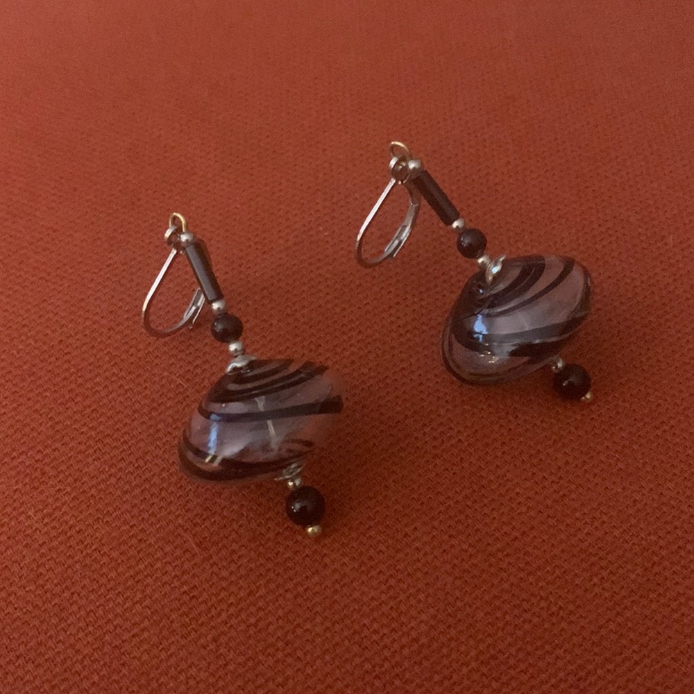 Handmade Glass and Bead Earrings